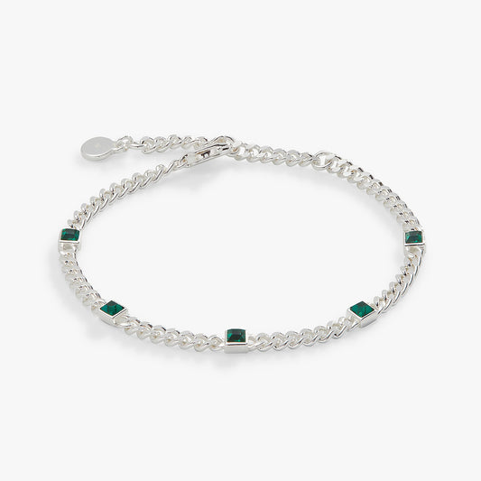 Alex and Ani Emerald Curb Chain Bracelet, May Birthstone