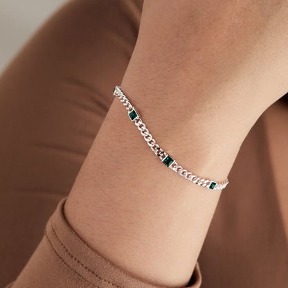 Alex and Ani Emerald Curb Chain Bracelet, May Birthstone