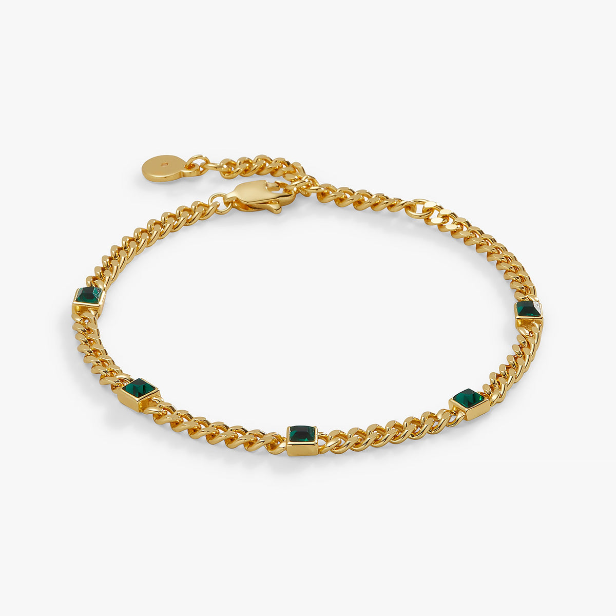 Alex and Ani Emerald Curb Chain Bracelet, May Birthstone