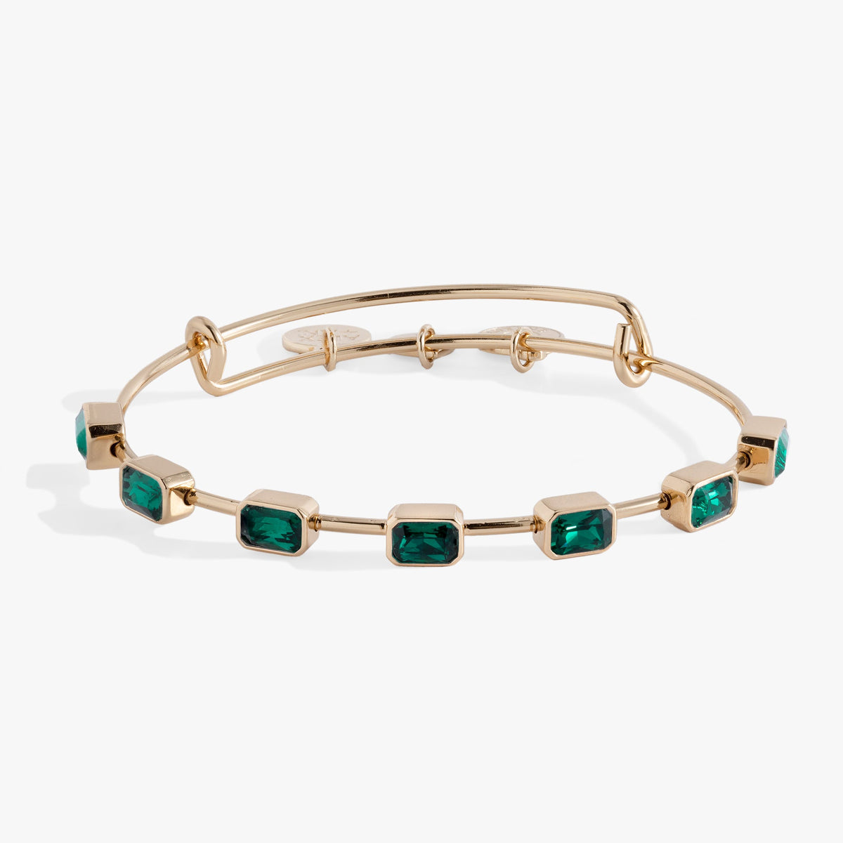 Alex and Ani May Birthstone Emerald Cut Bangle