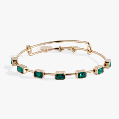 Alex and Ani May Birthstone Emerald Cut Bangle