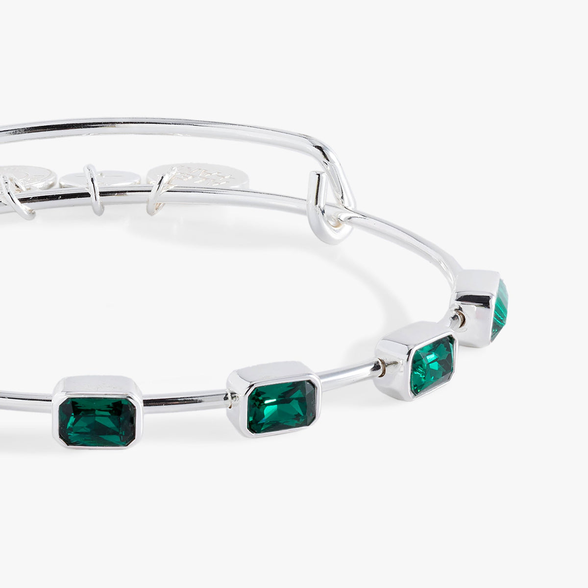 Alex and Ani May Birthstone Emerald Cut Bangle