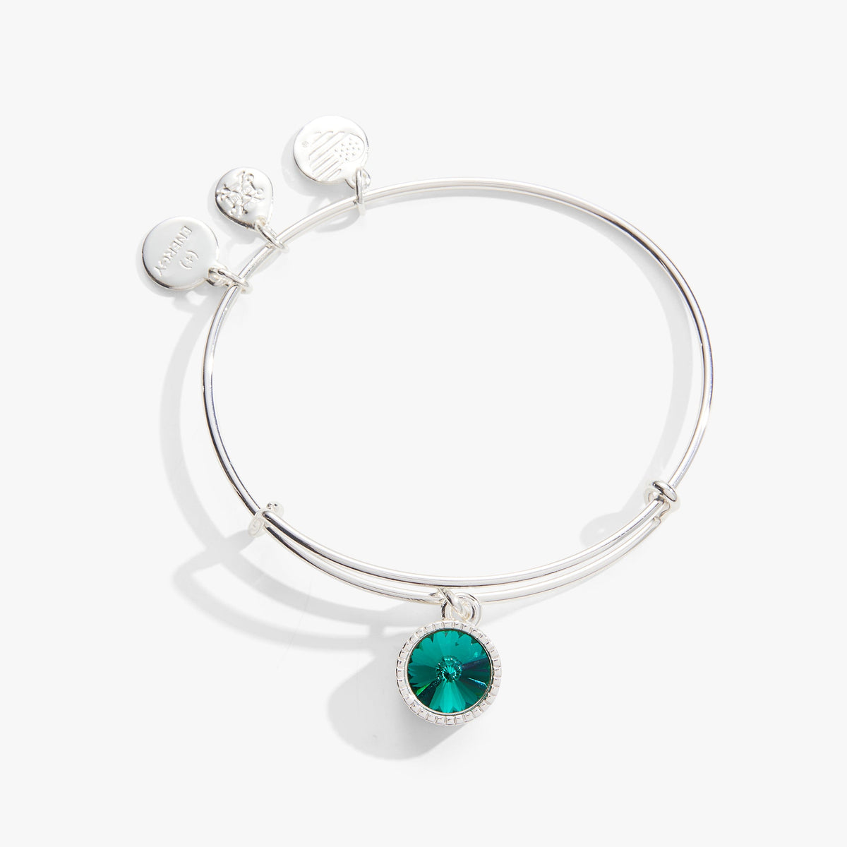 Alex and Ani Emerald May Birthstone Charm Bangle