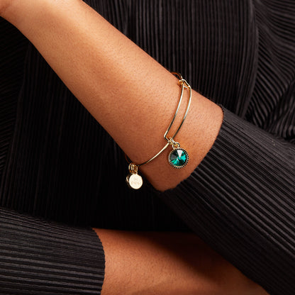 Alex and Ani Emerald May Birthstone Charm Bangle