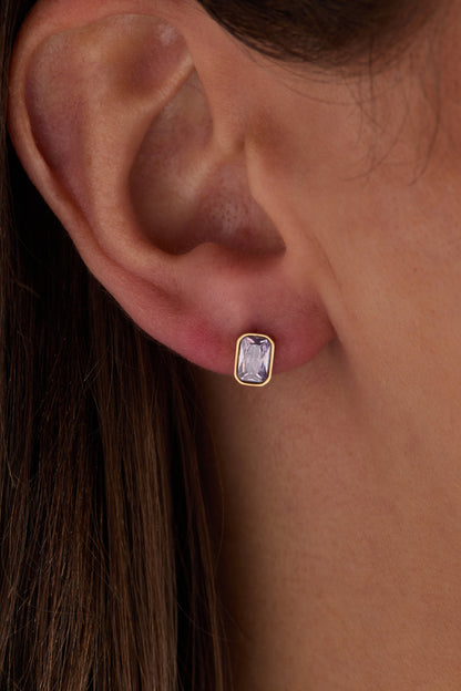 Alex and Ani June Emerald-Cut Birthstone Stud