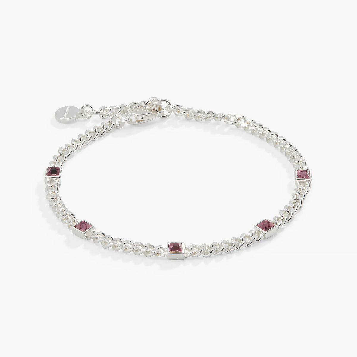 Alex and Ani Light Amethyst Curb Chain Bracelet, June Birthstone
