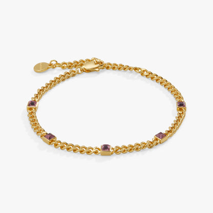 Alex and Ani Light Amethyst Curb Chain Bracelet, June Birthstone