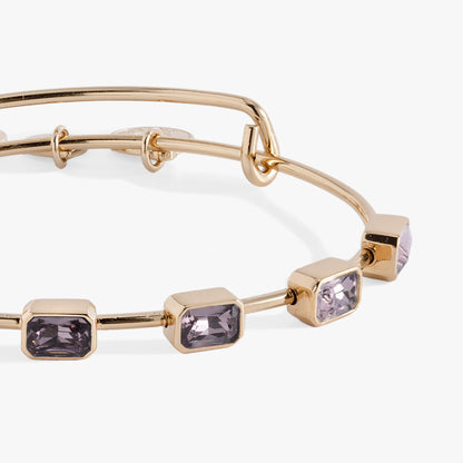Alex and Ani June Birthstone Emerald Cut Bangle