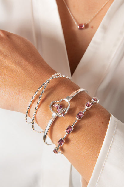Alex and Ani June Birthstone Emerald Cut Bangle