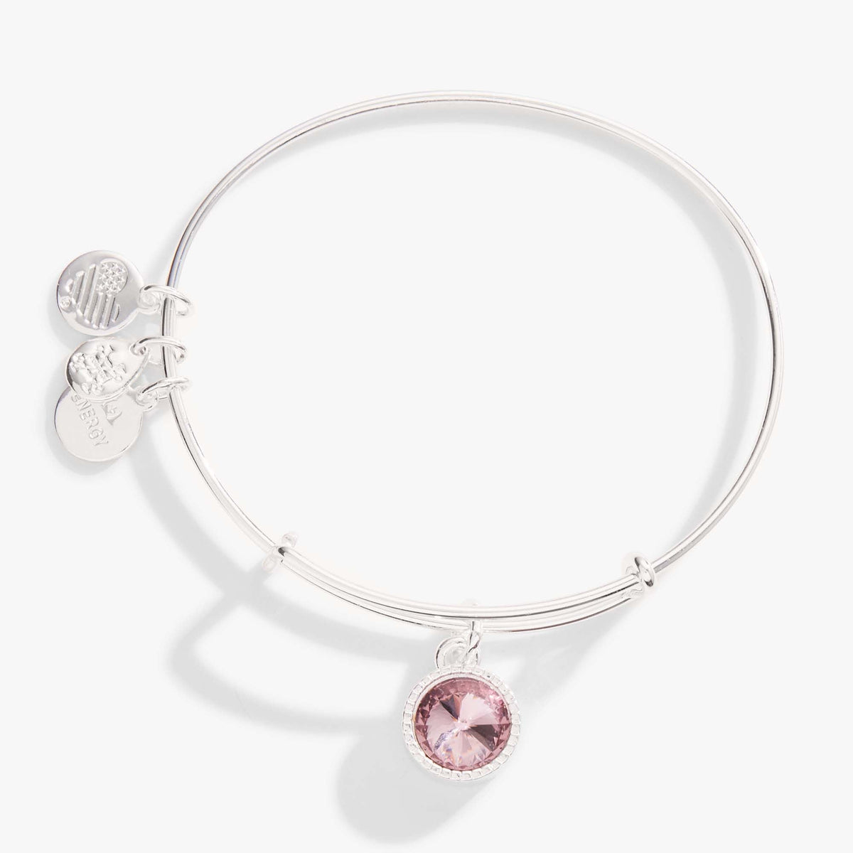 Alex and Ani Light Amethyst June Birthstone Charm Bangle