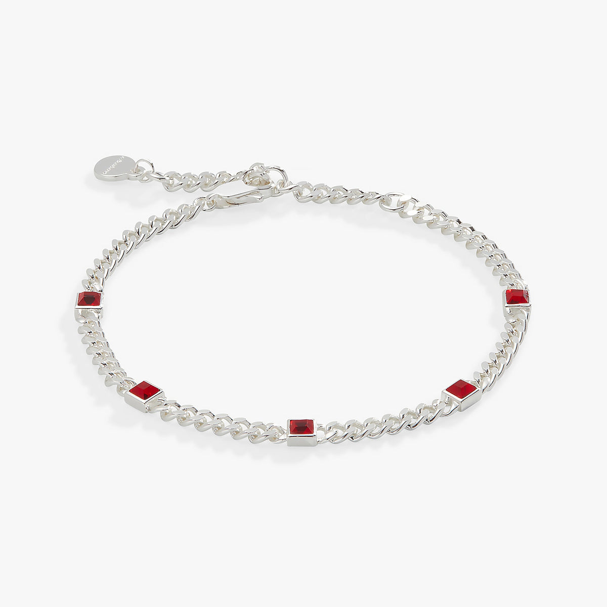 Alex and Ani Ruby Curb Chain Bracelet, July Birthstone