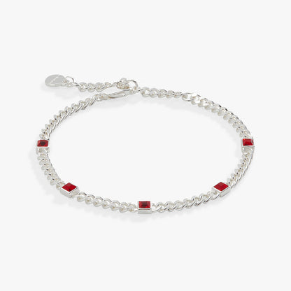 Alex and Ani Ruby Curb Chain Bracelet, July Birthstone