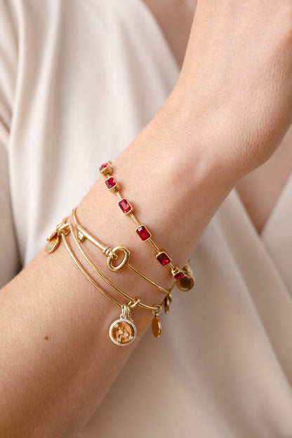 Alex and Ani July Birthstone Emerald Cut Bangle