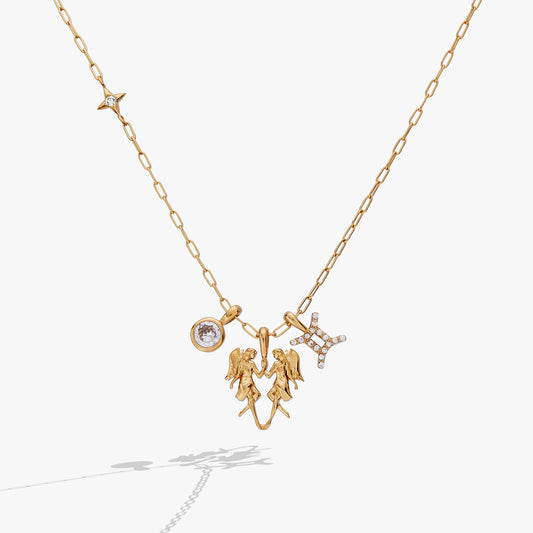Alex and Ani Gemini Charm Cluster Necklace
