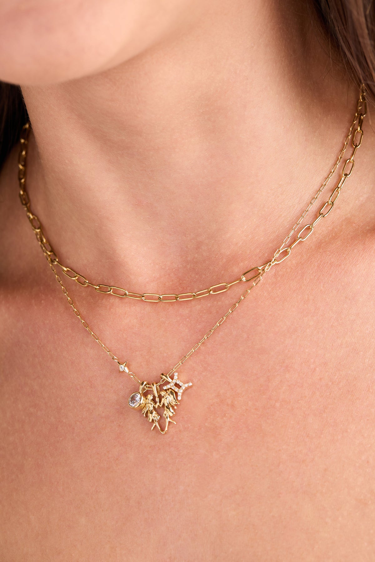 Alex and Ani Gemini Charm Cluster Necklace