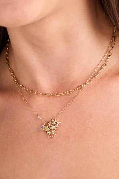 Alex and Ani Gemini Charm Cluster Necklace