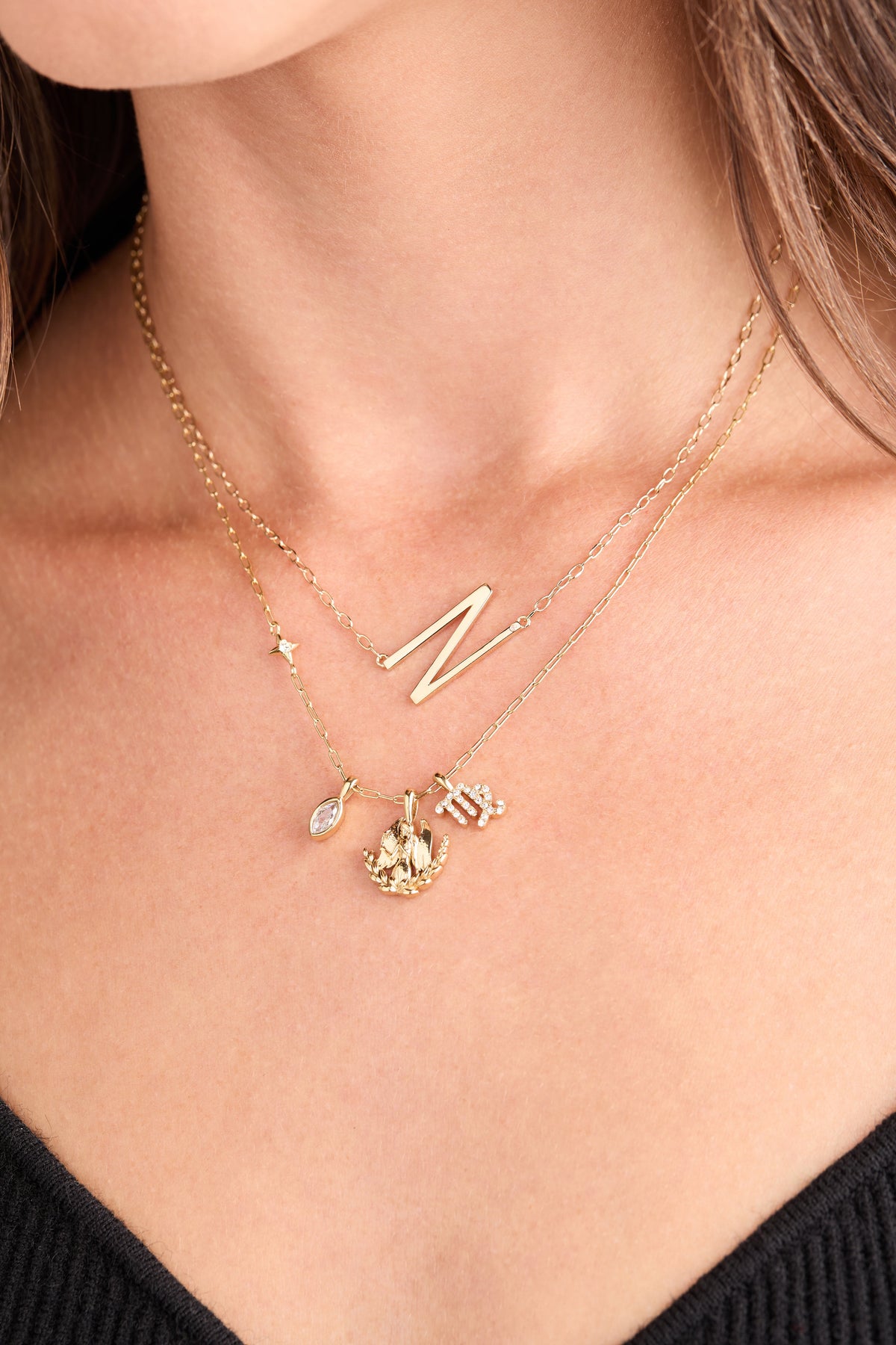 Alex and Ani Virgo Charm Cluster Necklace