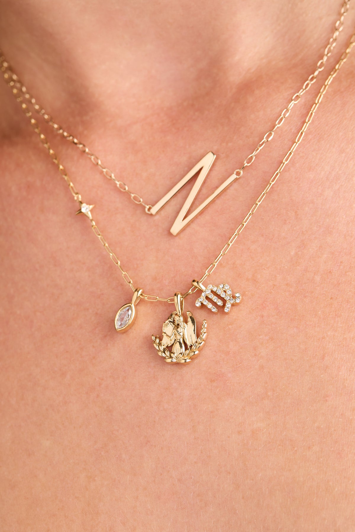 Alex and Ani Virgo Charm Cluster Necklace