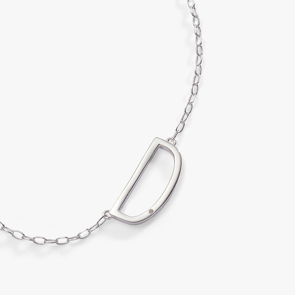 Alex and Ani Precious Elongated Initial Necklace D