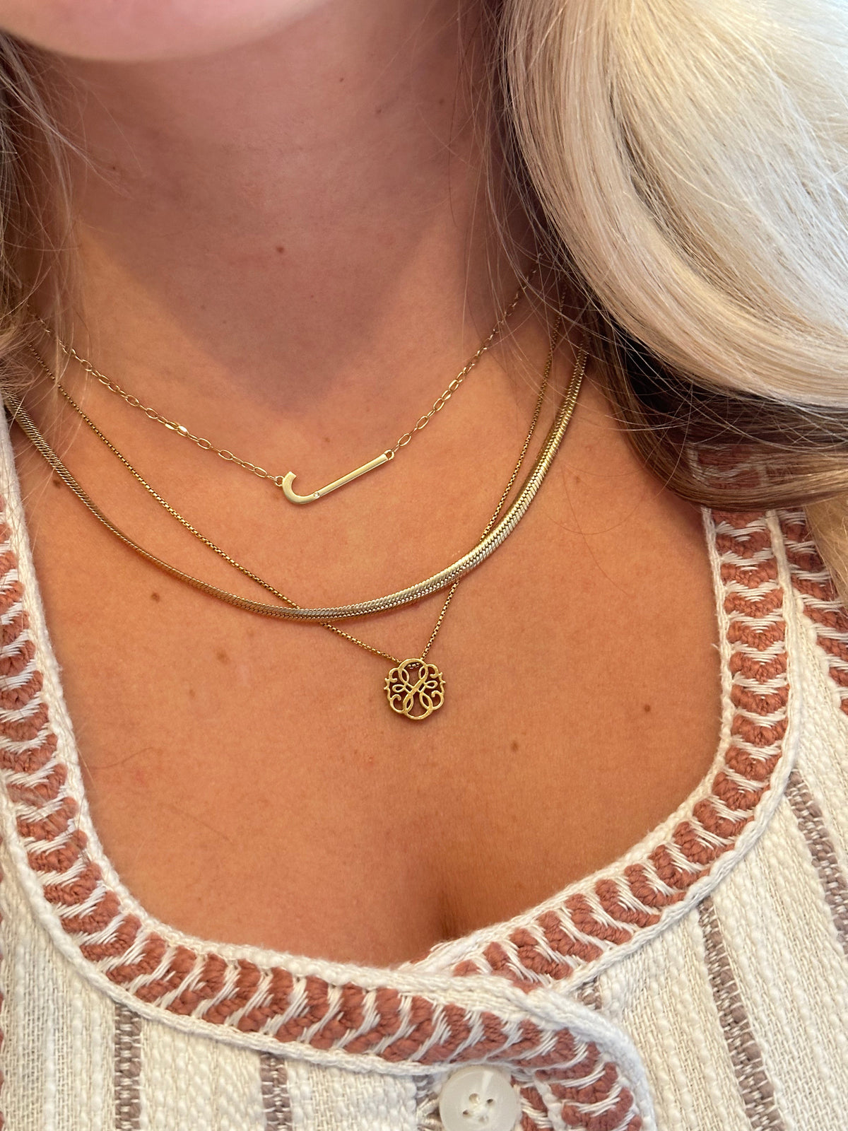 Alex and Ani Precious Elongated Initial Necklace J