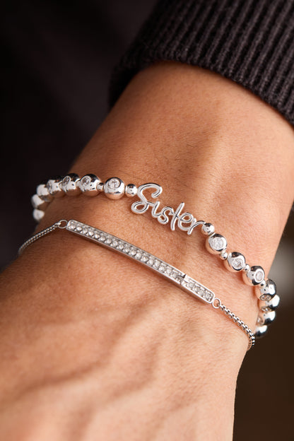 Alex and Ani Sister Elongated Crystal Stretch Bracelet