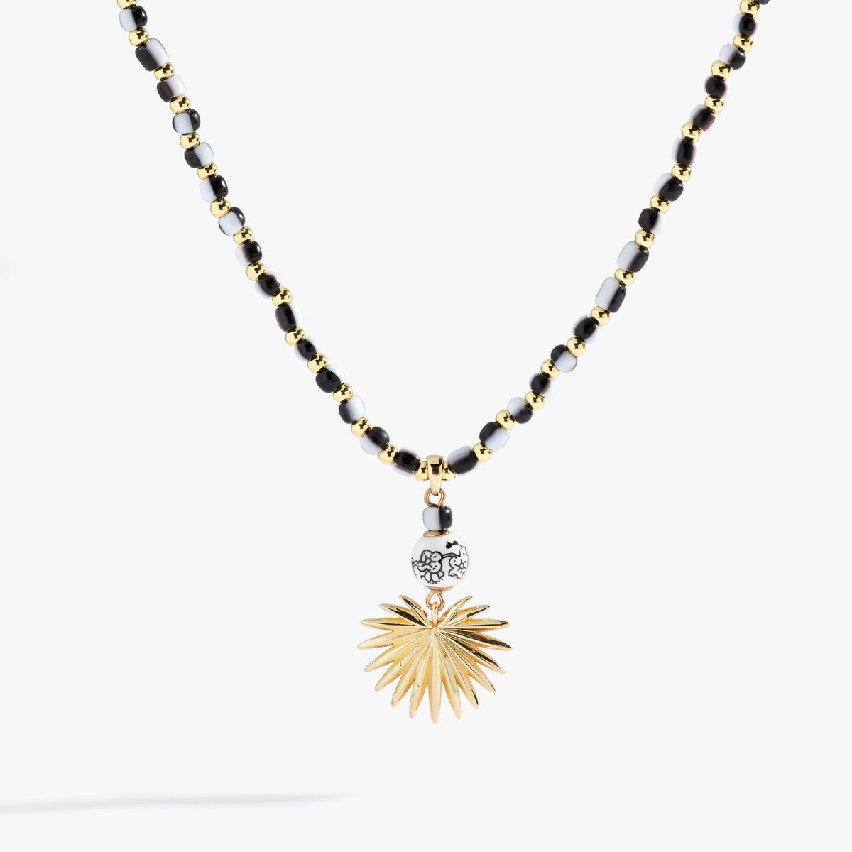 Alex and Ani Toile Beaded Palm Pendant Necklace