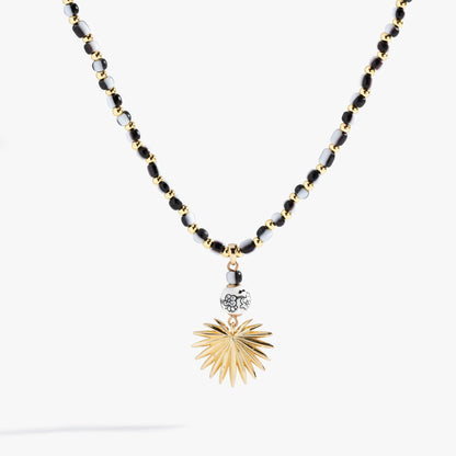 Alex and Ani Toile Beaded Palm Pendant Necklace