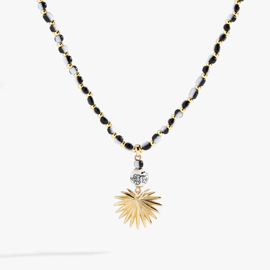 Alex and Ani Toile Beaded Palm Pendant Necklace