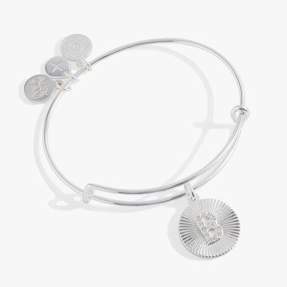 Alex and Ani Pave Starburst Texture Initial Bangle B
