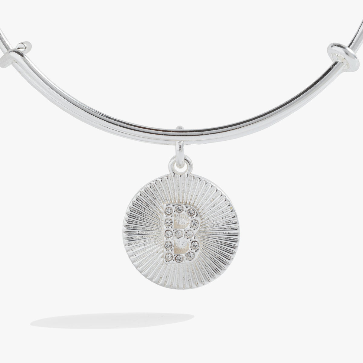 Alex and Ani Pave Starburst Texture Initial Bangle B