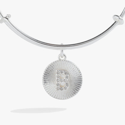 Alex and Ani Pave Starburst Texture Initial Bangle B