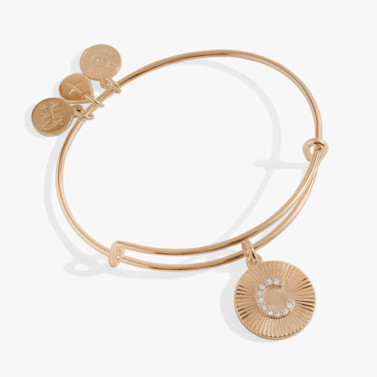 Alex and Ani Pave Starburst Texture Initial Bangle C