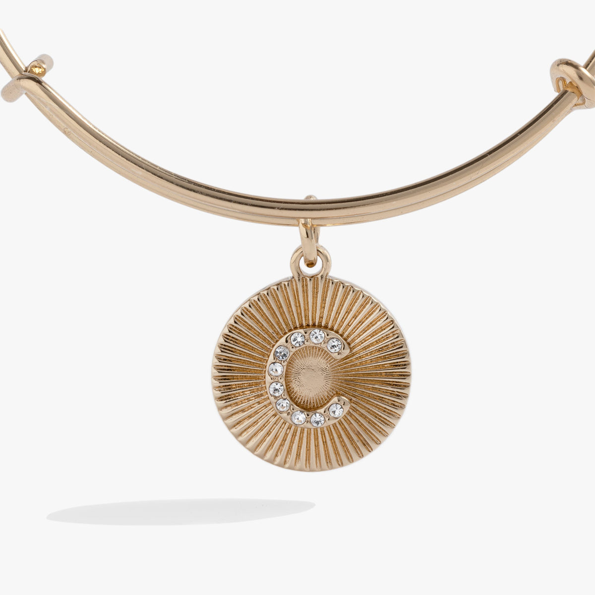 Alex and Ani Pave Starburst Texture Initial Bangle C