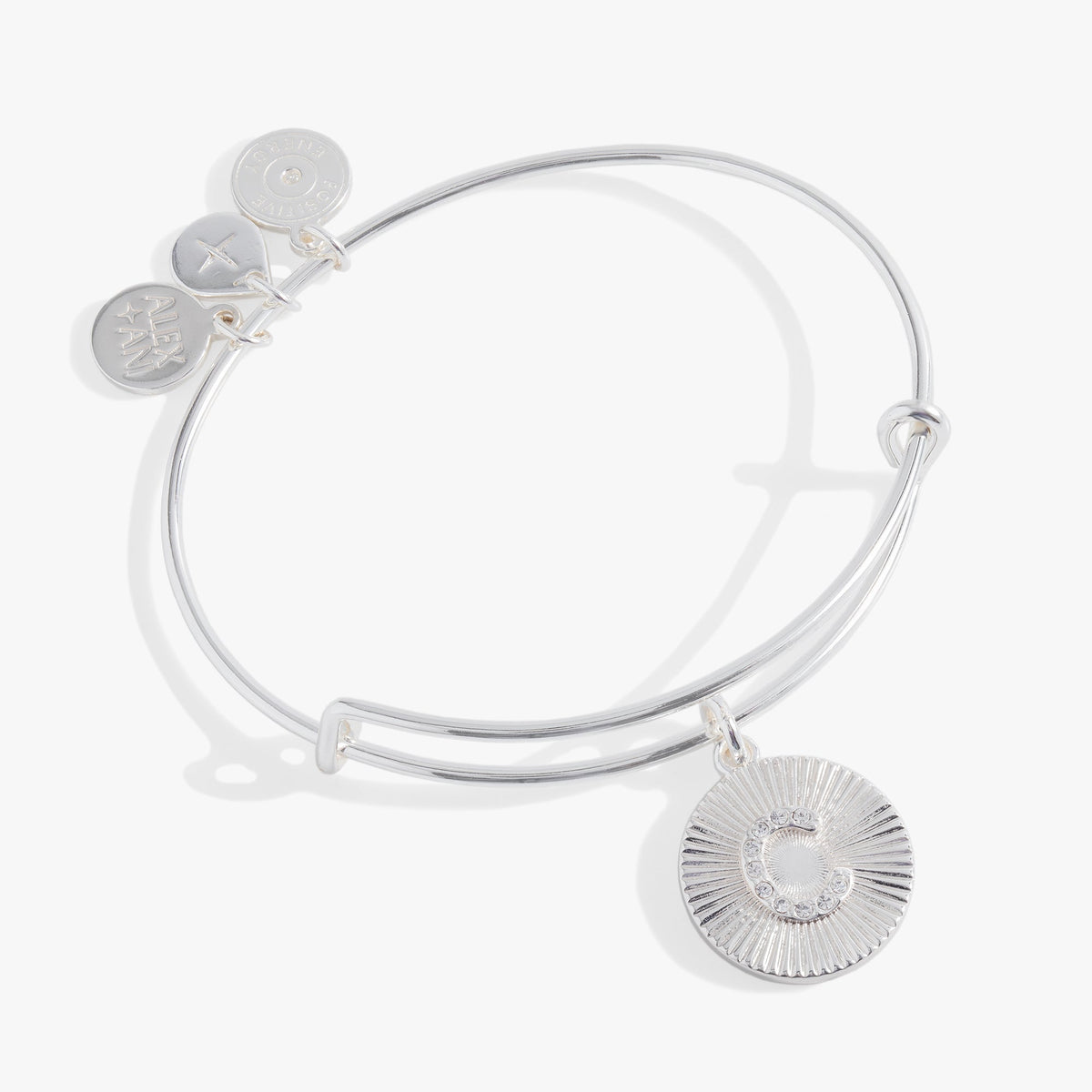 Alex and Ani Pave Starburst Texture Initial Bangle C