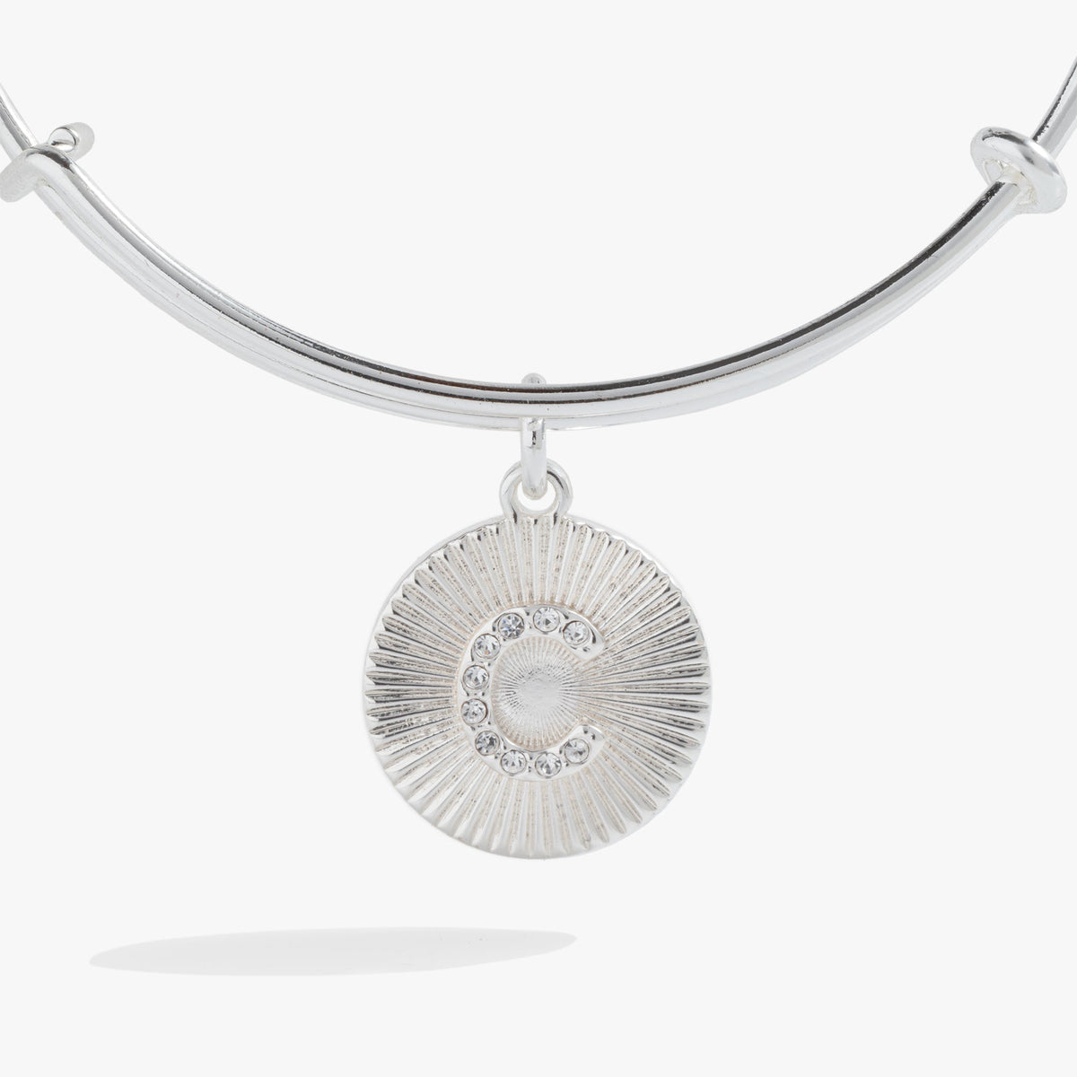 Alex and Ani Pave Starburst Texture Initial Bangle C
