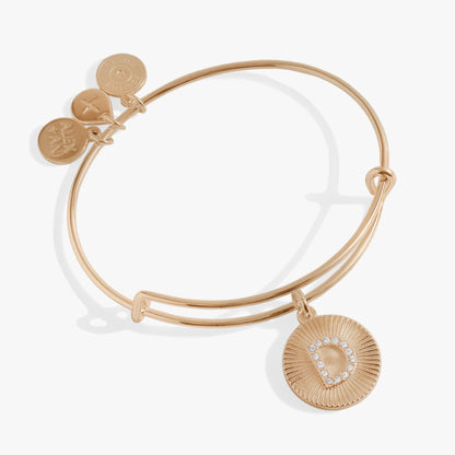 Alex and Ani Pave Starburst Texture Initial Bangle D
