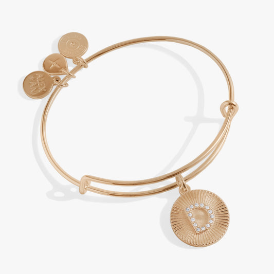 Alex and Ani Pave Starburst Texture Initial Bangle D