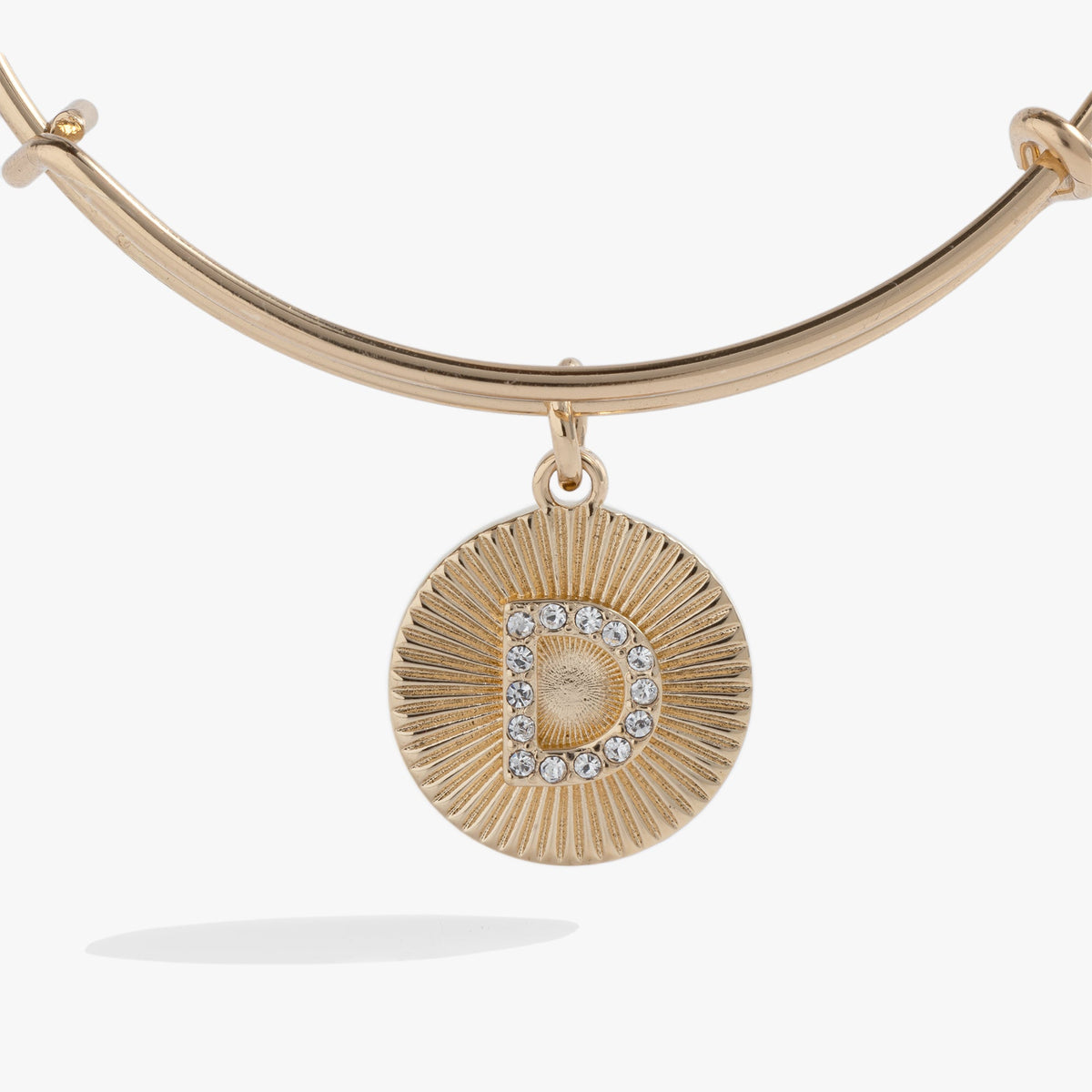 Alex and Ani Pave Starburst Texture Initial Bangle D