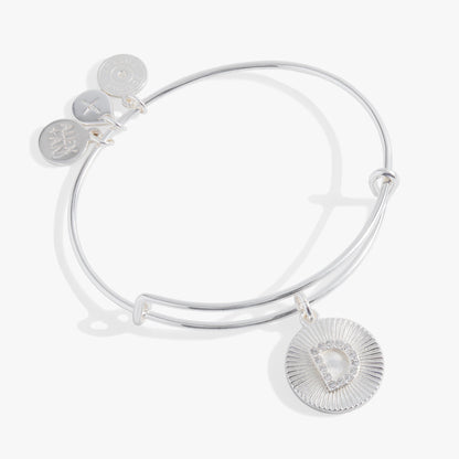 Alex and Ani Pave Starburst Texture Initial Bangle D
