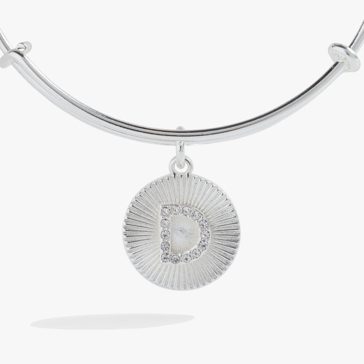 Alex and Ani Pave Starburst Texture Initial Bangle D