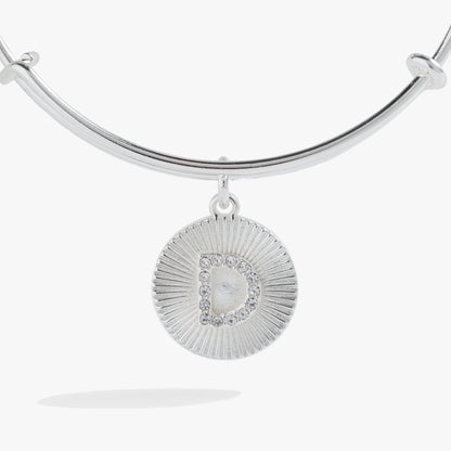 Alex and Ani Pave Starburst Texture Initial Bangle D