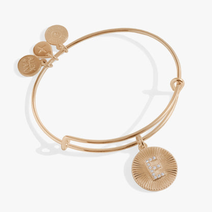 Alex and Ani Pave Starburst Texture Initial Bangle E