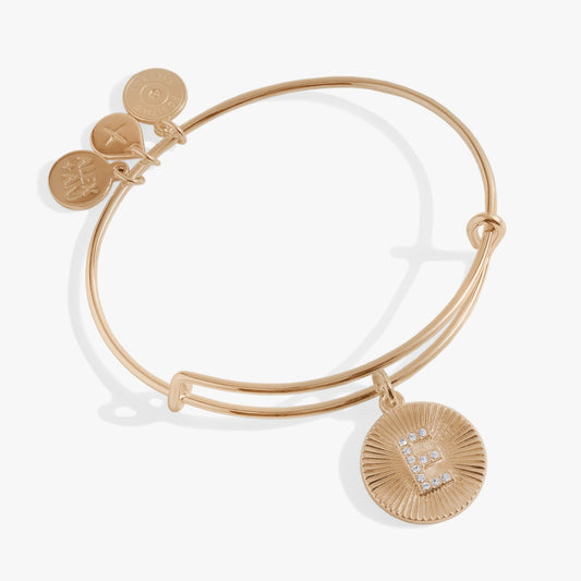 Alex and Ani Pave Starburst Texture Initial Bangle E
