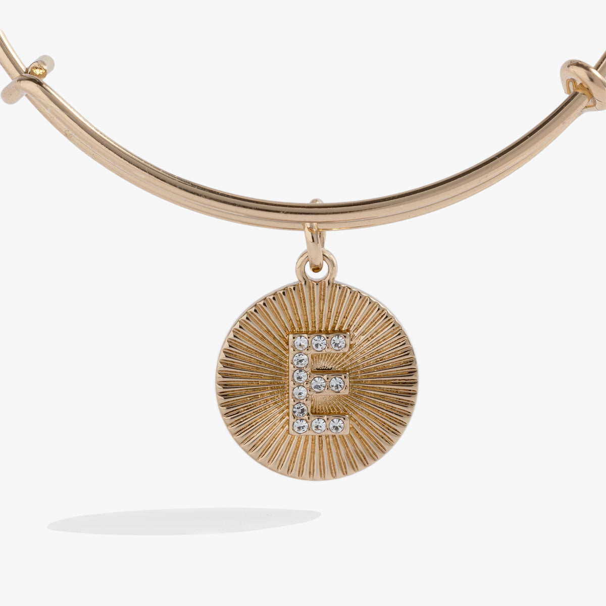 Alex and Ani Pave Starburst Texture Initial Bangle E