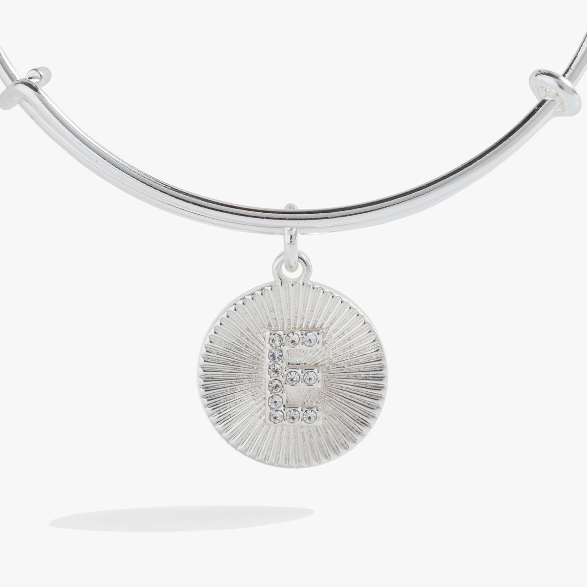 Alex and Ani Pave Starburst Texture Initial Bangle E