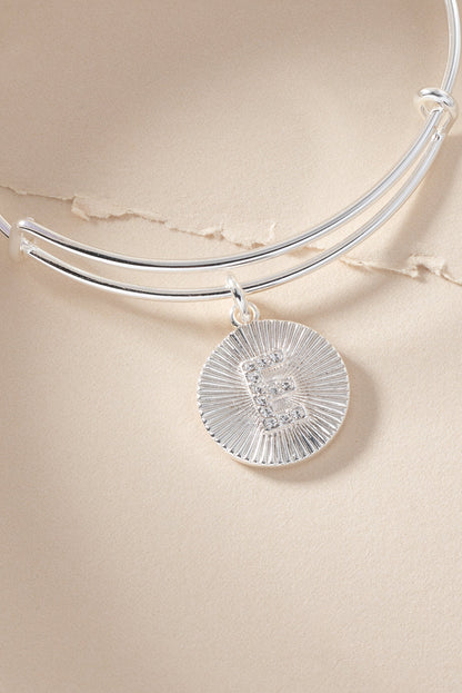 Alex and Ani Pave Starburst Texture Initial Bangle E