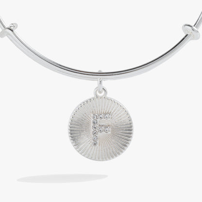 Alex and Ani Pave Starburst Texture Initial Bangle F