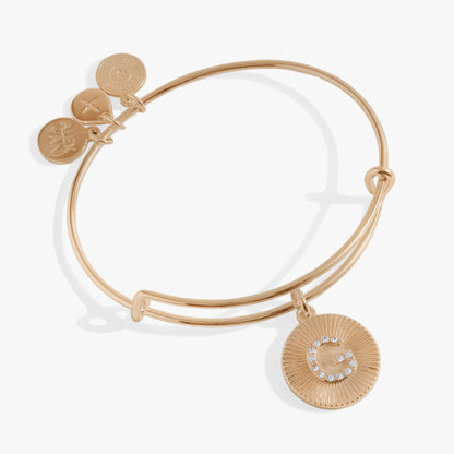 Alex and Ani Pave Starburst Texture Initial Bangle G