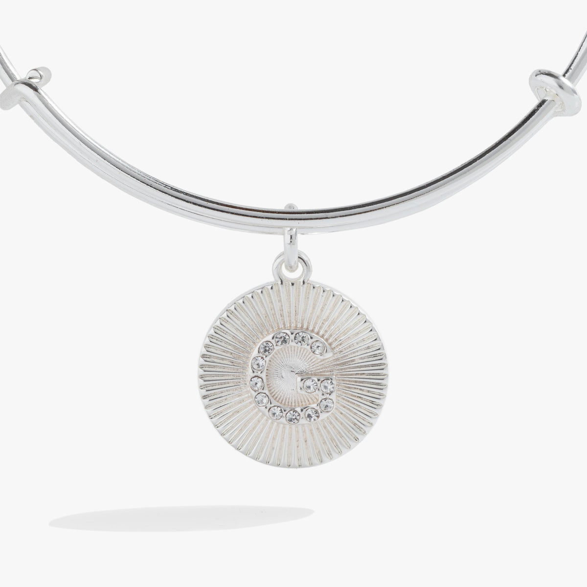 Alex and Ani Pave Starburst Texture Initial Bangle G