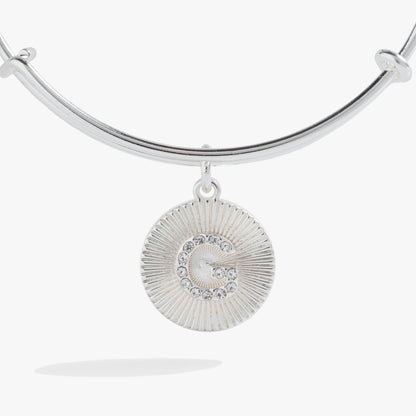 Alex and Ani Pave Starburst Texture Initial Bangle G